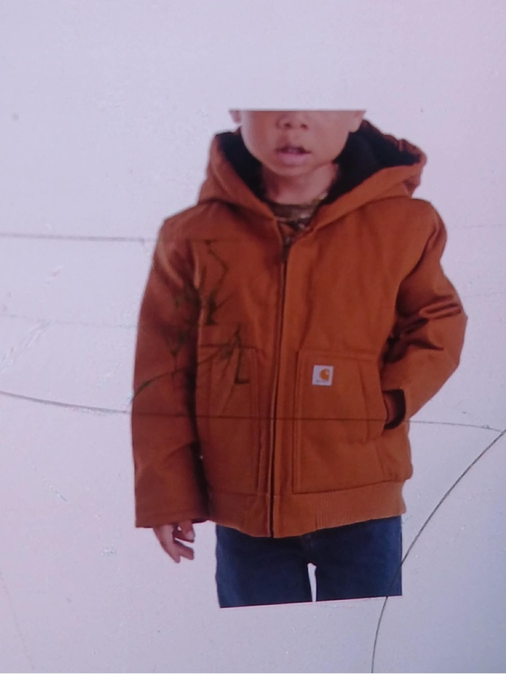 Carhartt Kids Hooded Jacket in Brown Duck